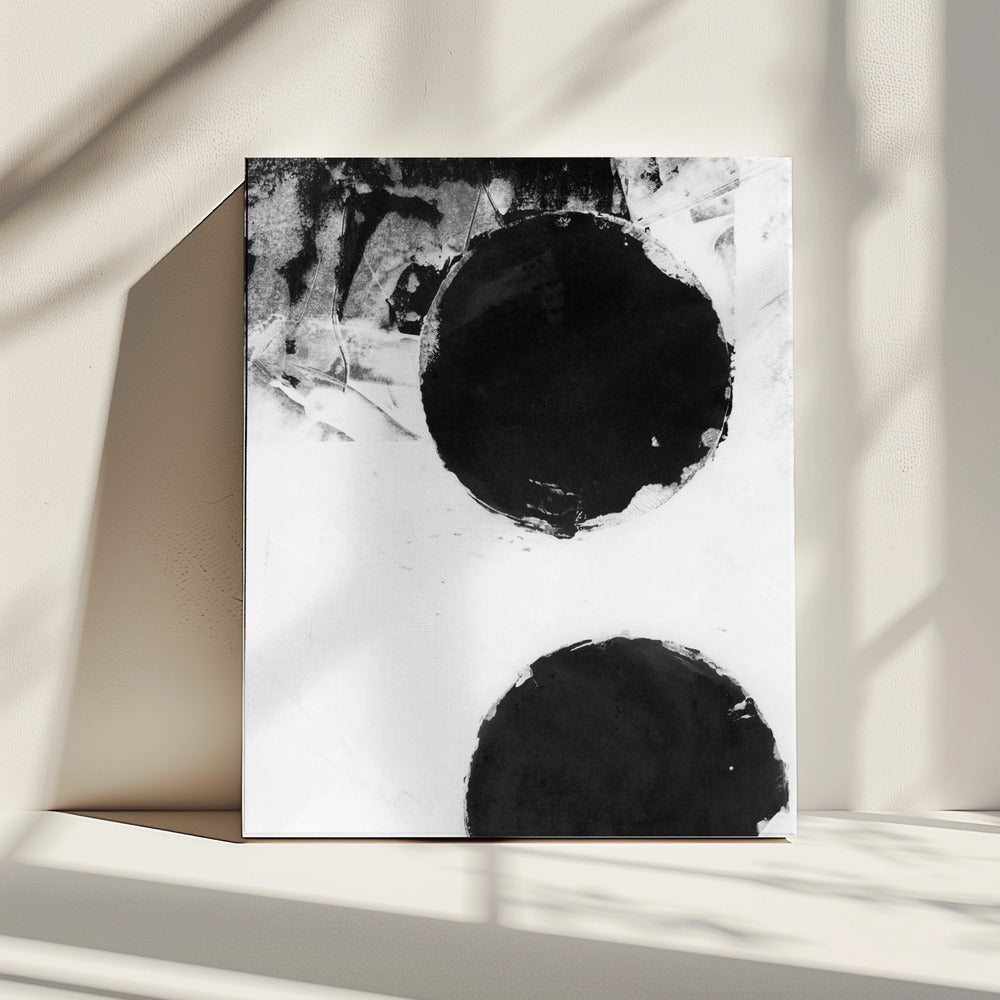 Zwart-witte abstracte stippen 2 | Canvas