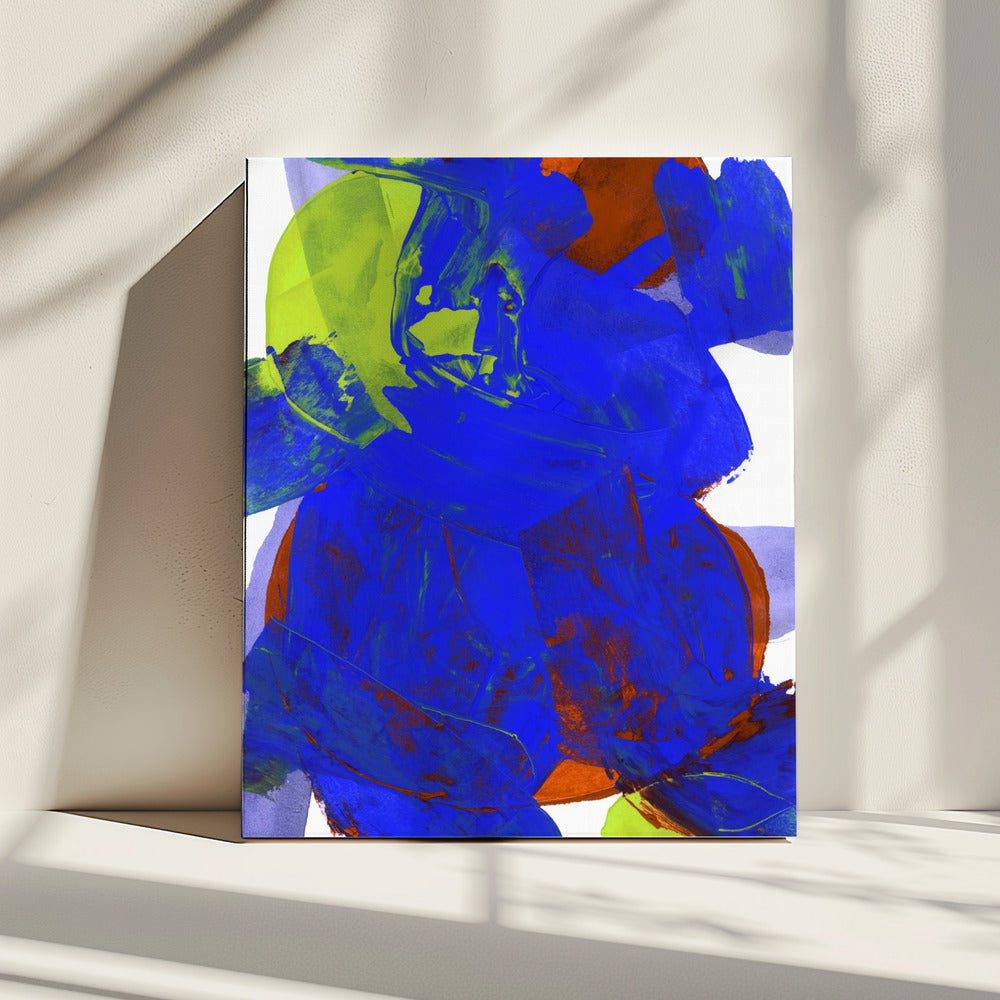 Kobaltblauw Lila Geel Chartreuse Oranje Neutraal Wit Abstract 1 | Canvas