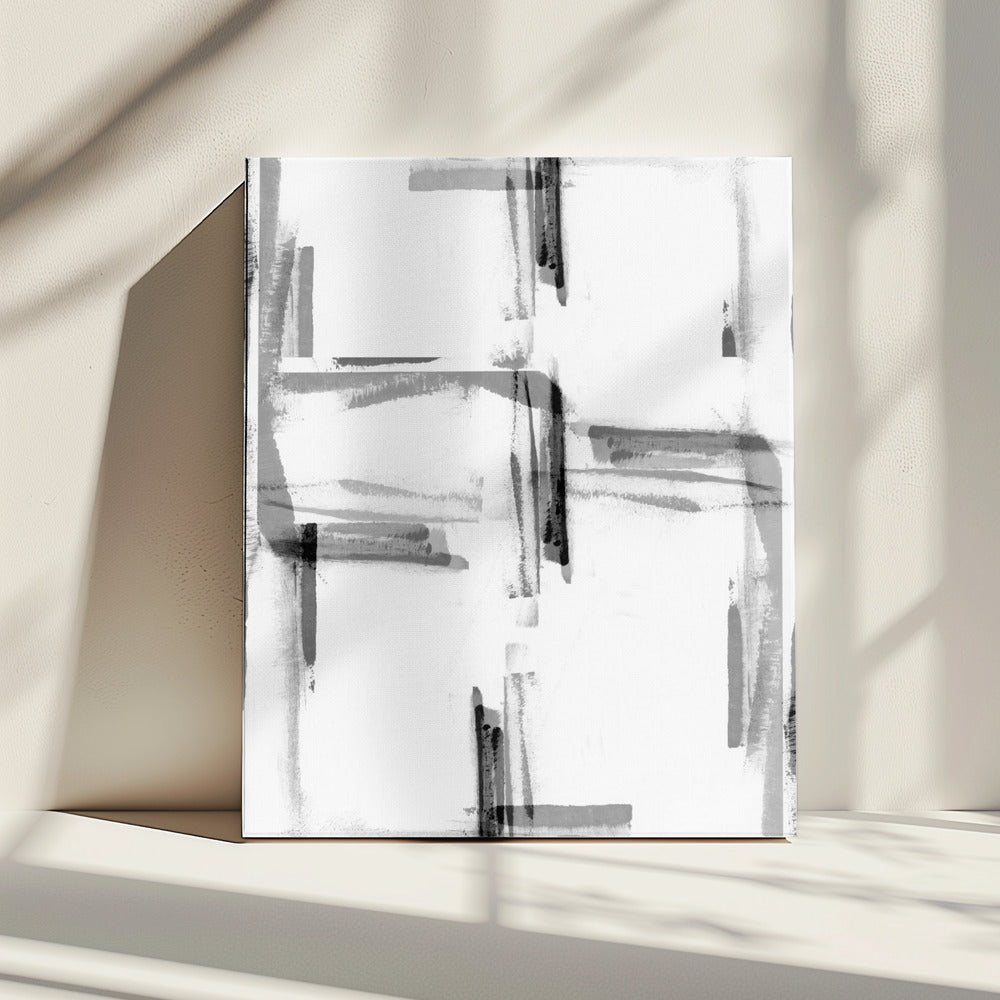 Minimaal zwart-wit abstract 2 | Canvas