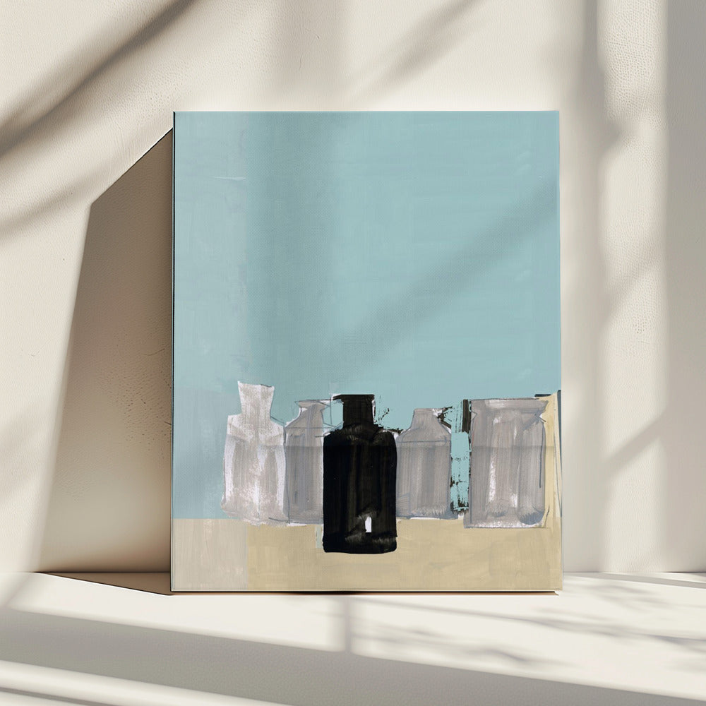 Vintage kleipotten op tafel 2 | Canvas
