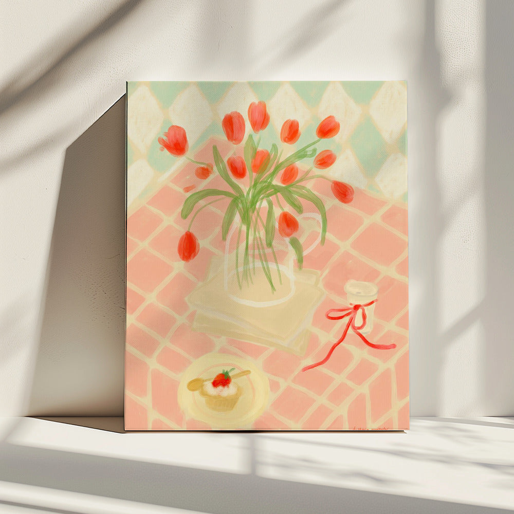 Rode Tulpen Zomerpicknick | Canvas