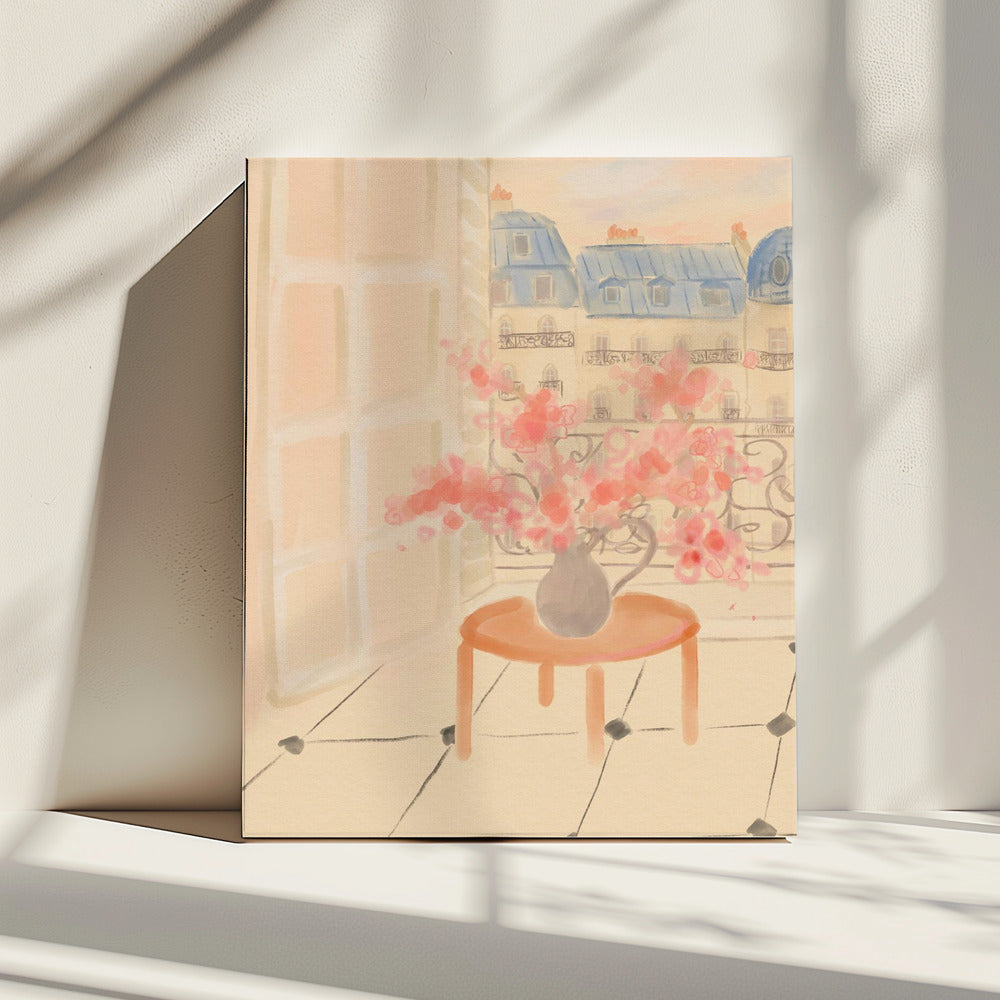 Kersenbloesem in Parijs appartement | Canvas