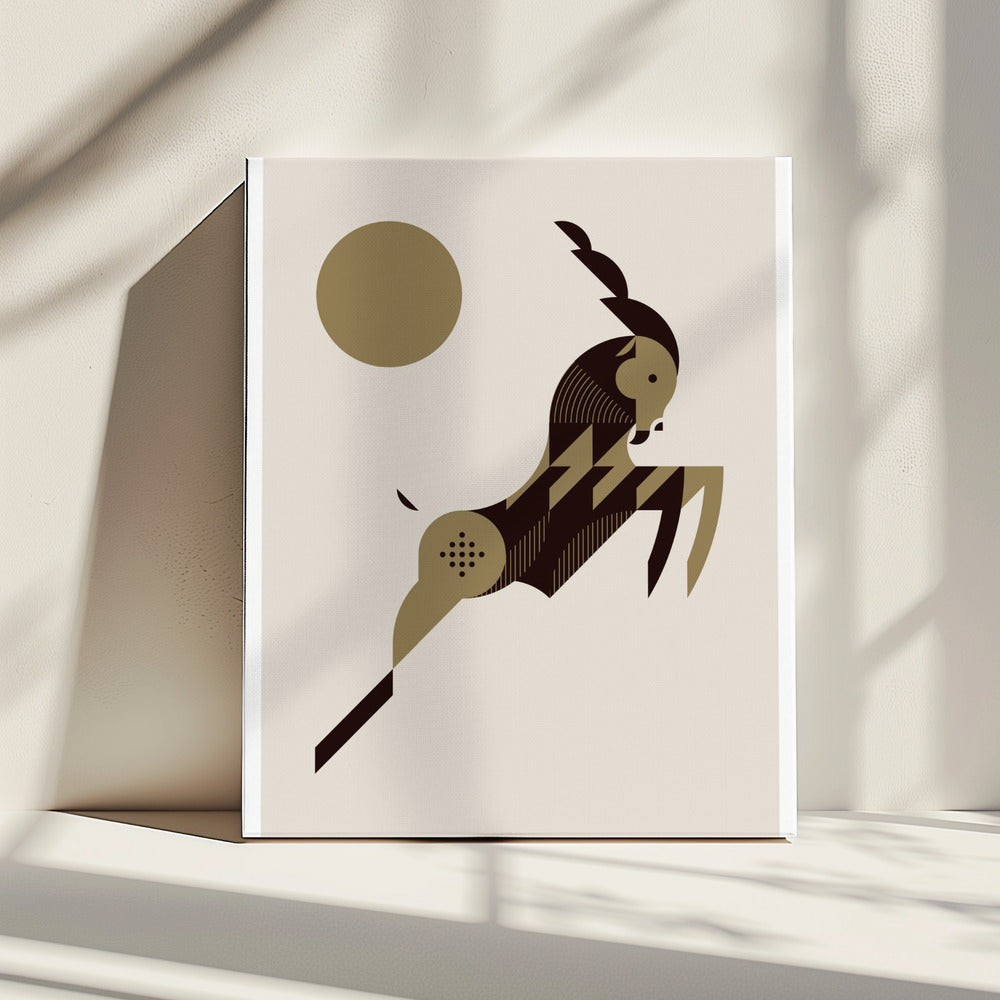 Gouden Dieren - Wilde Geit (wit) | Canvas
