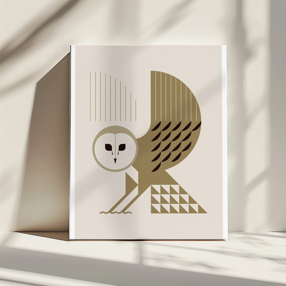Gouden dieren - Kerkuil (wit) | Canvas