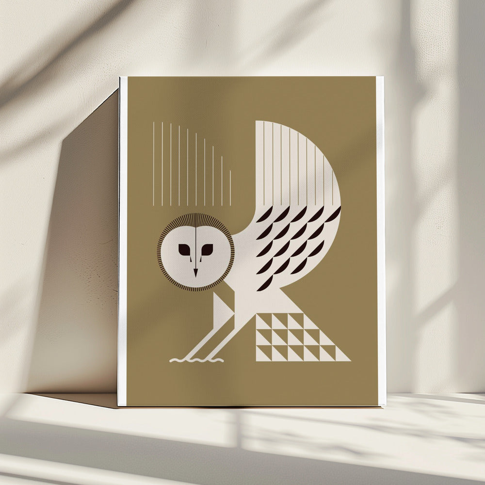 Gouden dieren - Kerkuil (goud) | Canvas