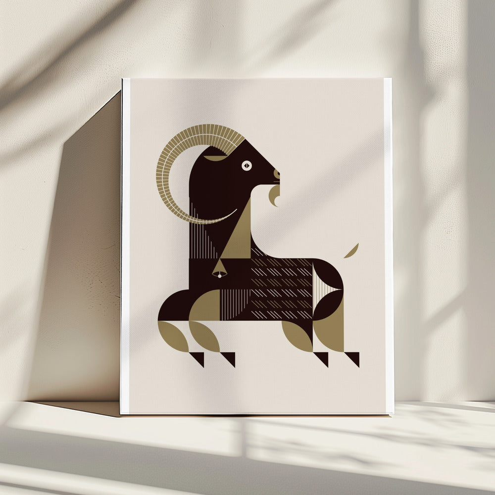 Gouden dieren - Kri Kri-geit (wit) | Canvas