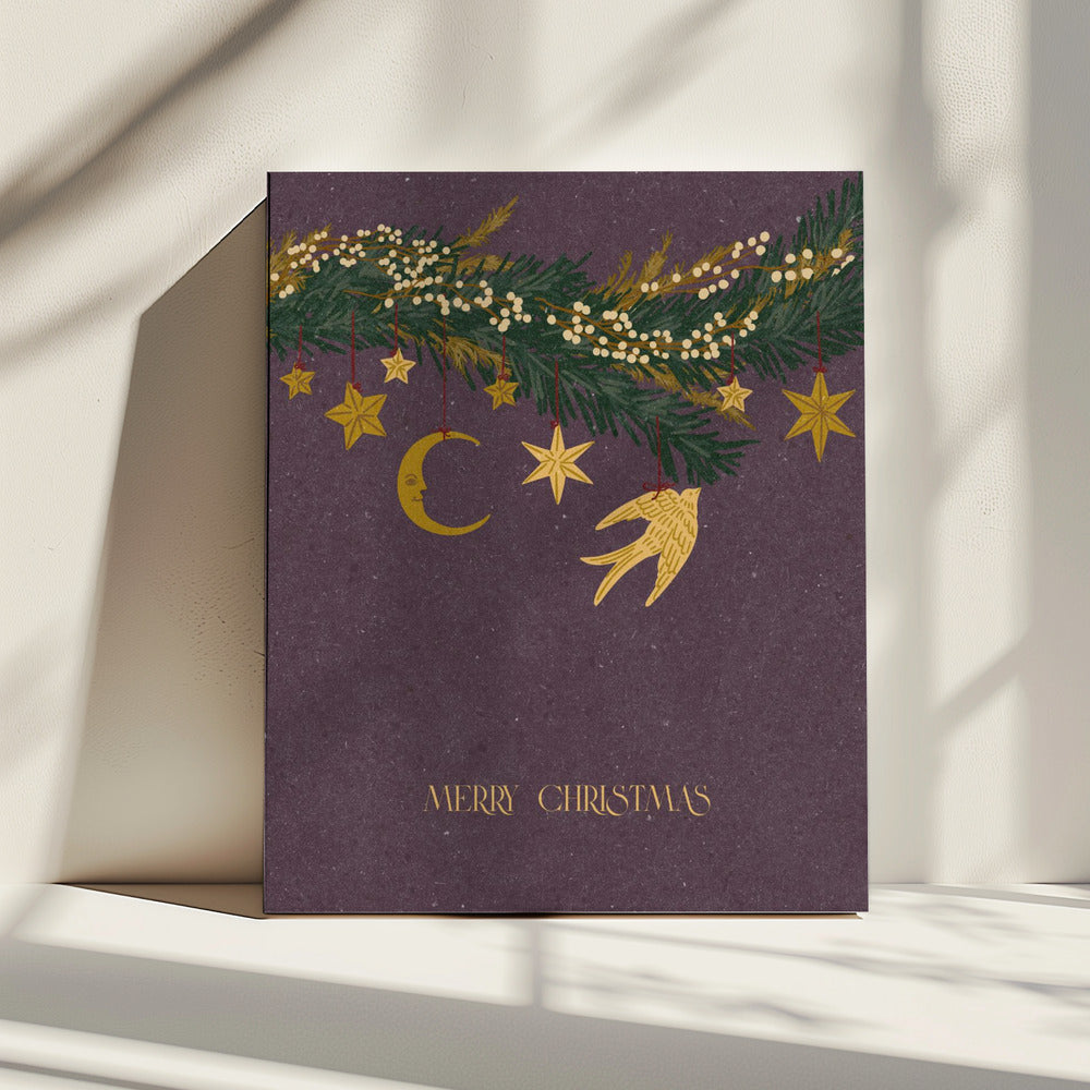 Vintage kerstspeelgoed op kerstboomtakken | Canvas