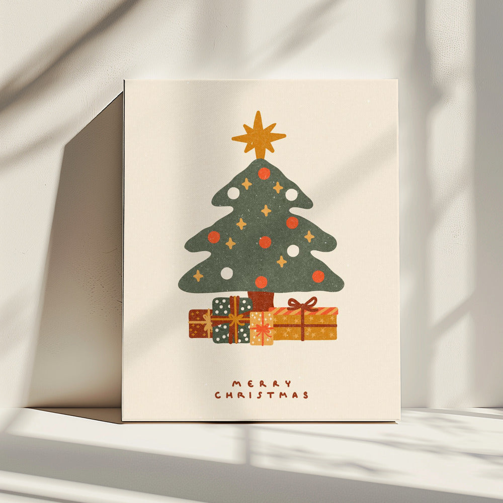 Kerstboom met cadeautjes | Canvas