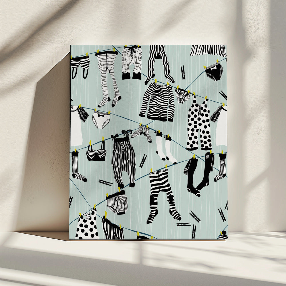 Hangen in wasruimte patroon | Canvas