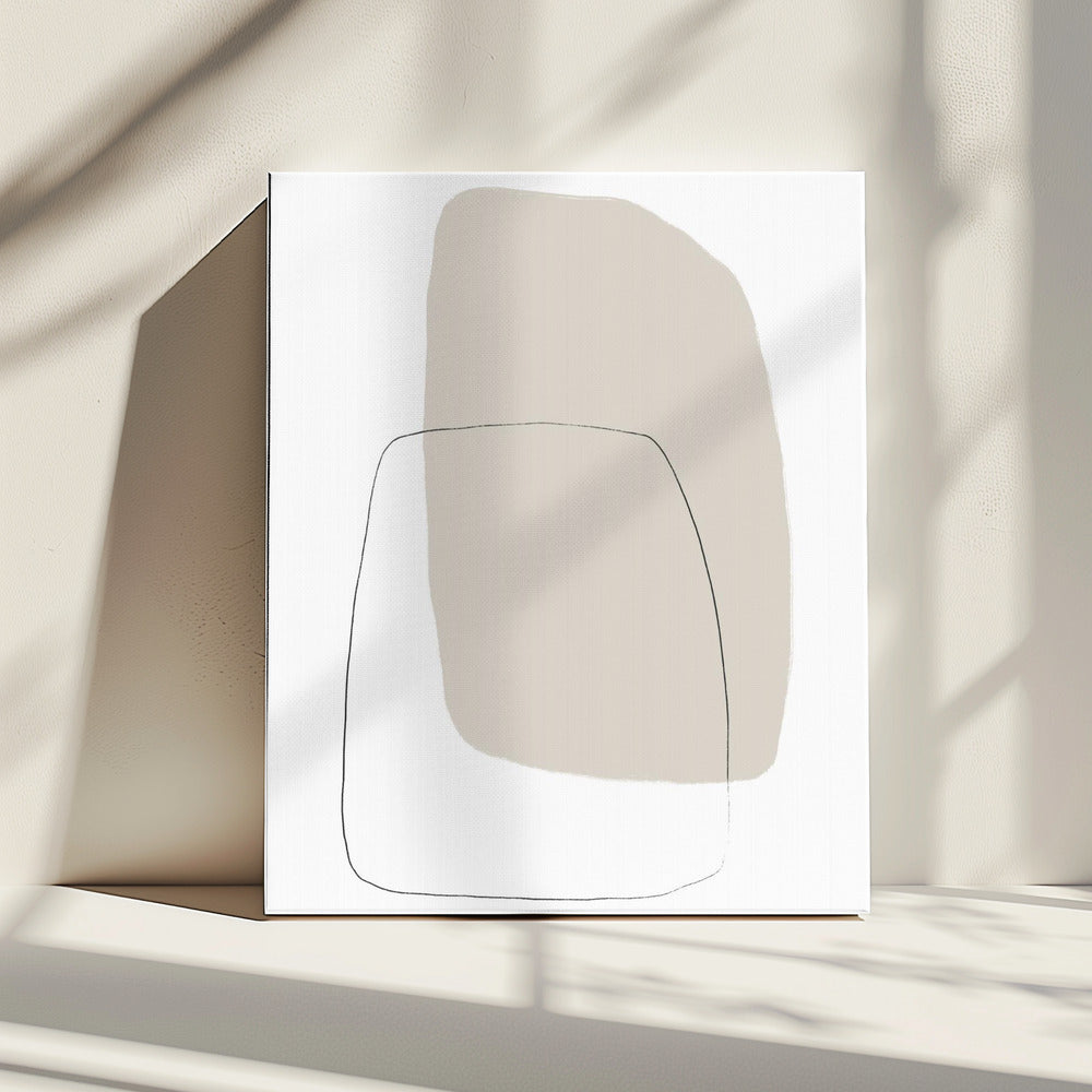 Twee overlappende organische vormen | Canvas