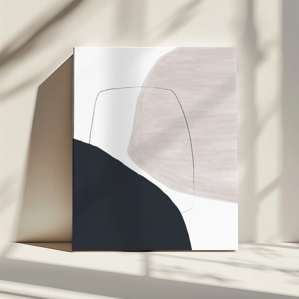 Abstract kunstwerk met zachte beige en bruine tinten | Canvas