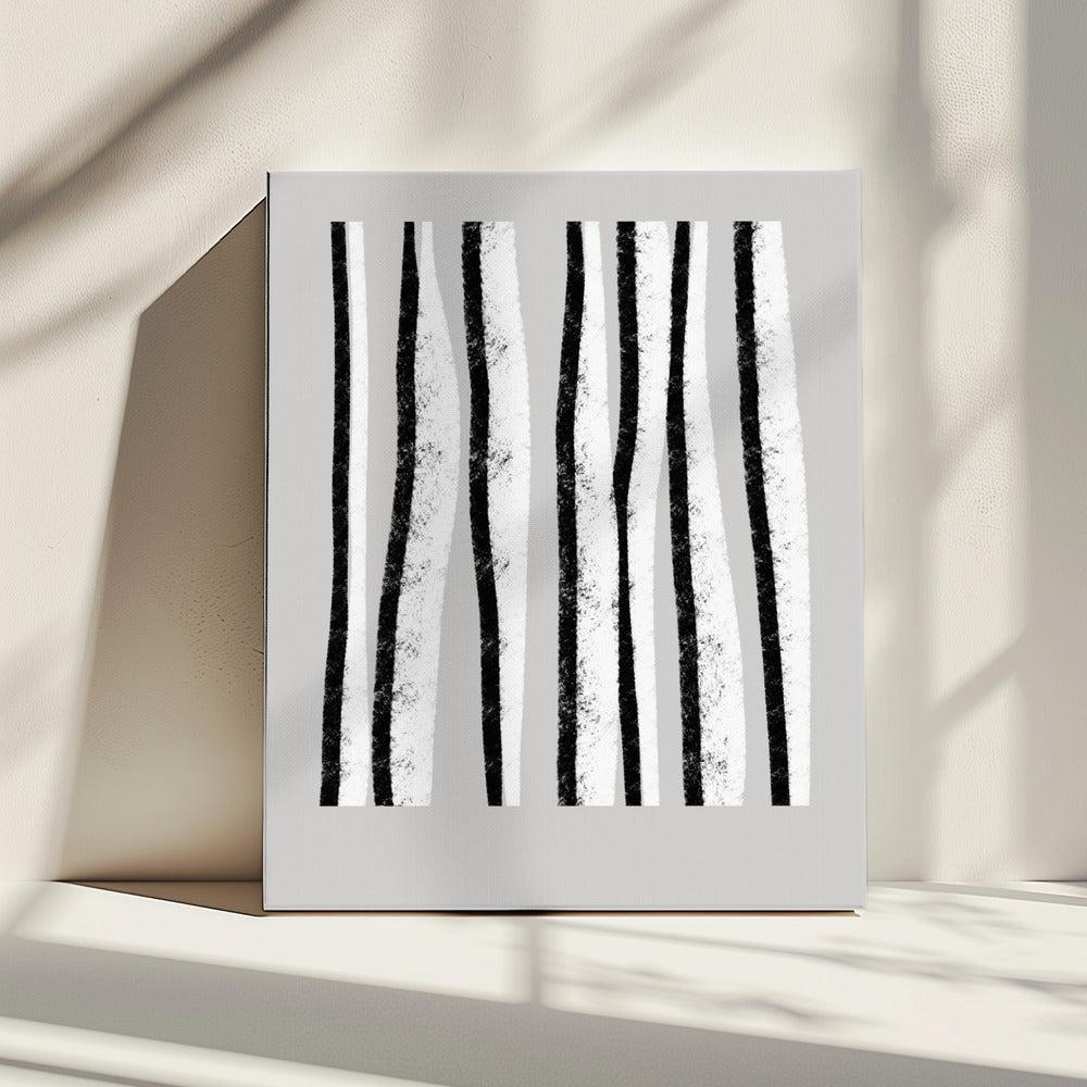 Zwart-witte verticale strepen | Canvas