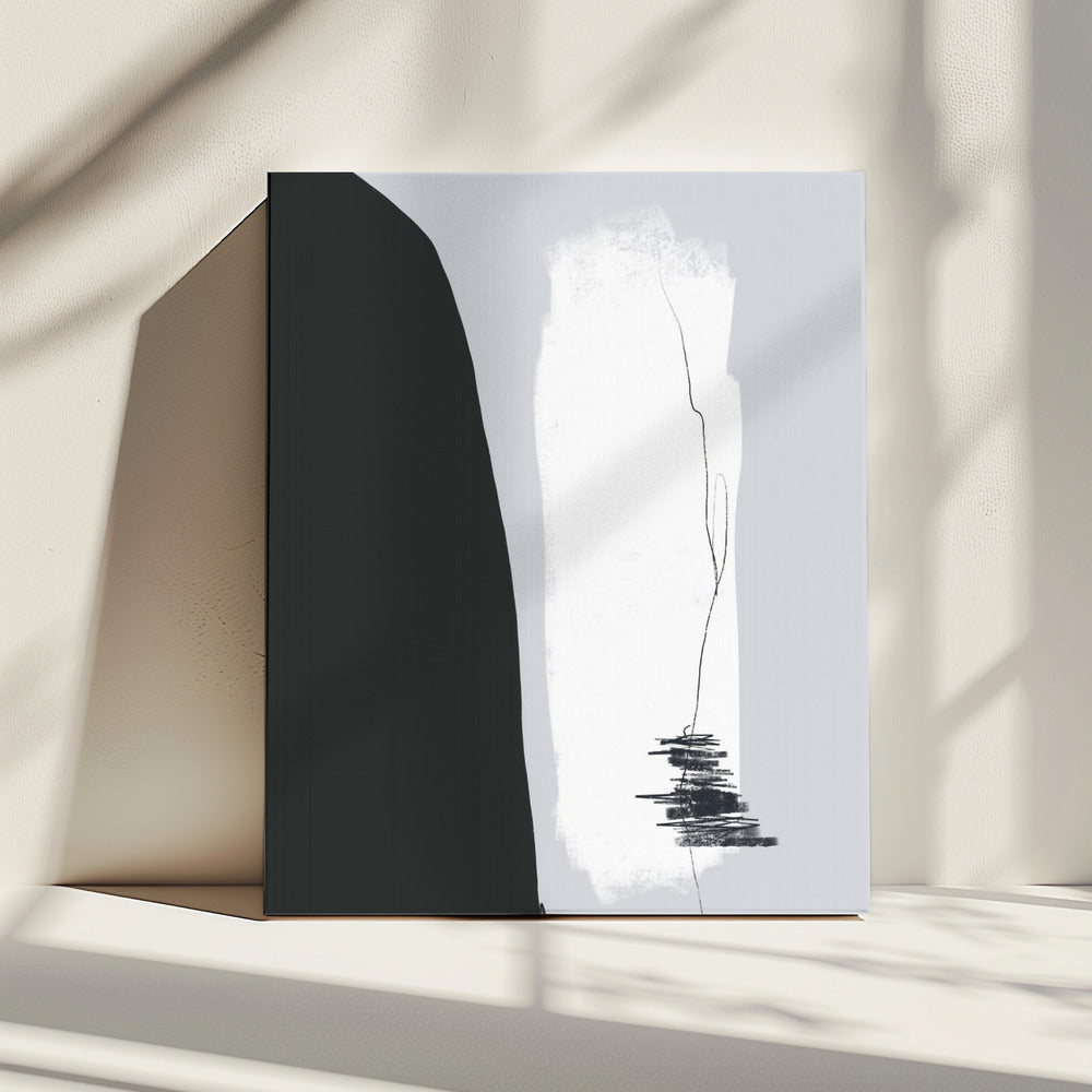 Zwarte vorm tegen een lichte achtergrond | Canvas