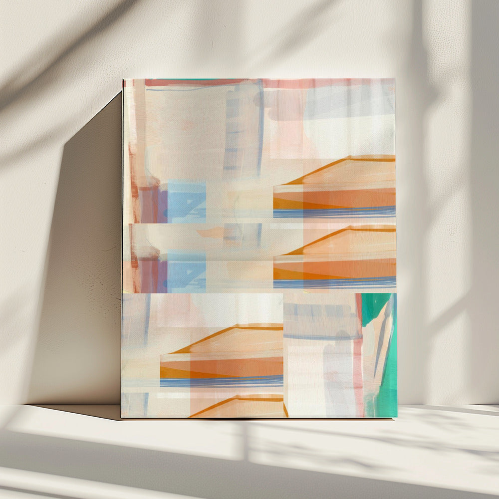 Blauw Oranje Vormen Nr. 1 | Canvas