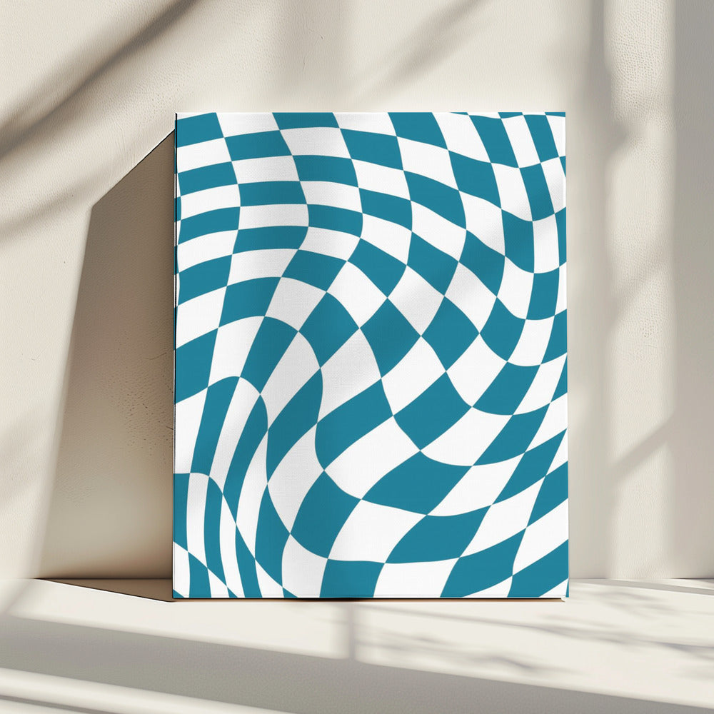 Blauw schaakbord | Canvas