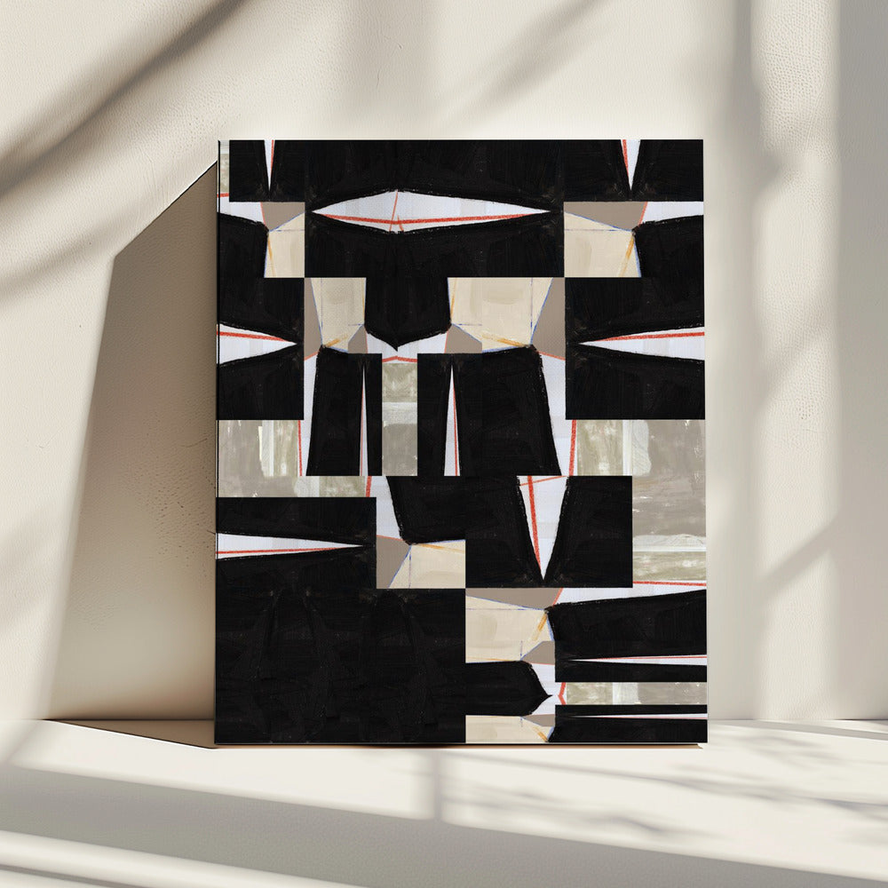 Abstracte zwarte puzzel 3 | Canvas