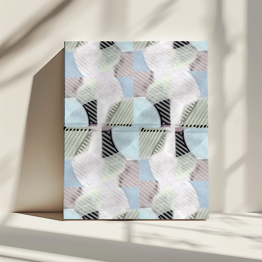 Abstracte Mistige Strepen 3 | Canvas