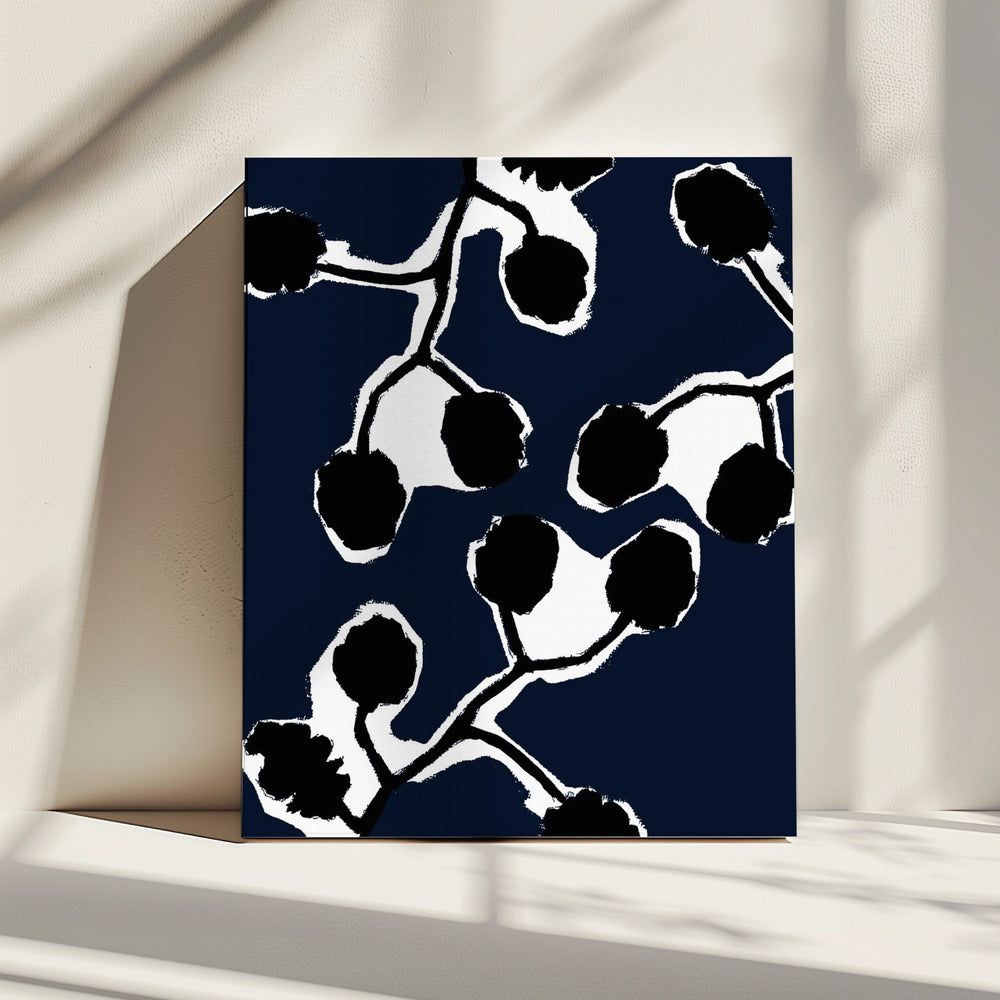 Zwart bloemensilhouet 2 | Canvas