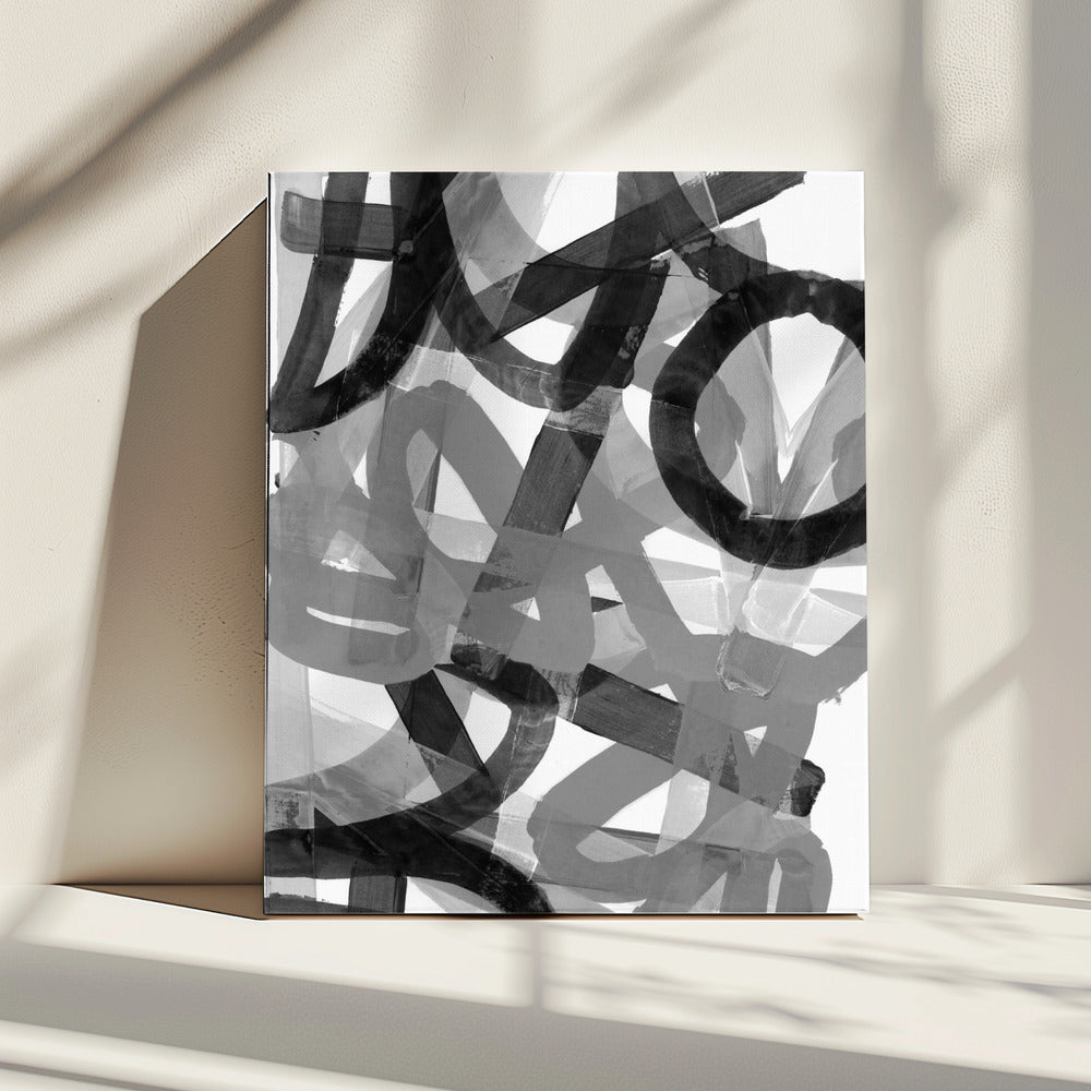 Schuifstappen 1 Zwart-wit | Canvas