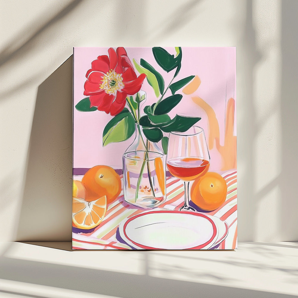 De roos en de sinaasappels | Canvas