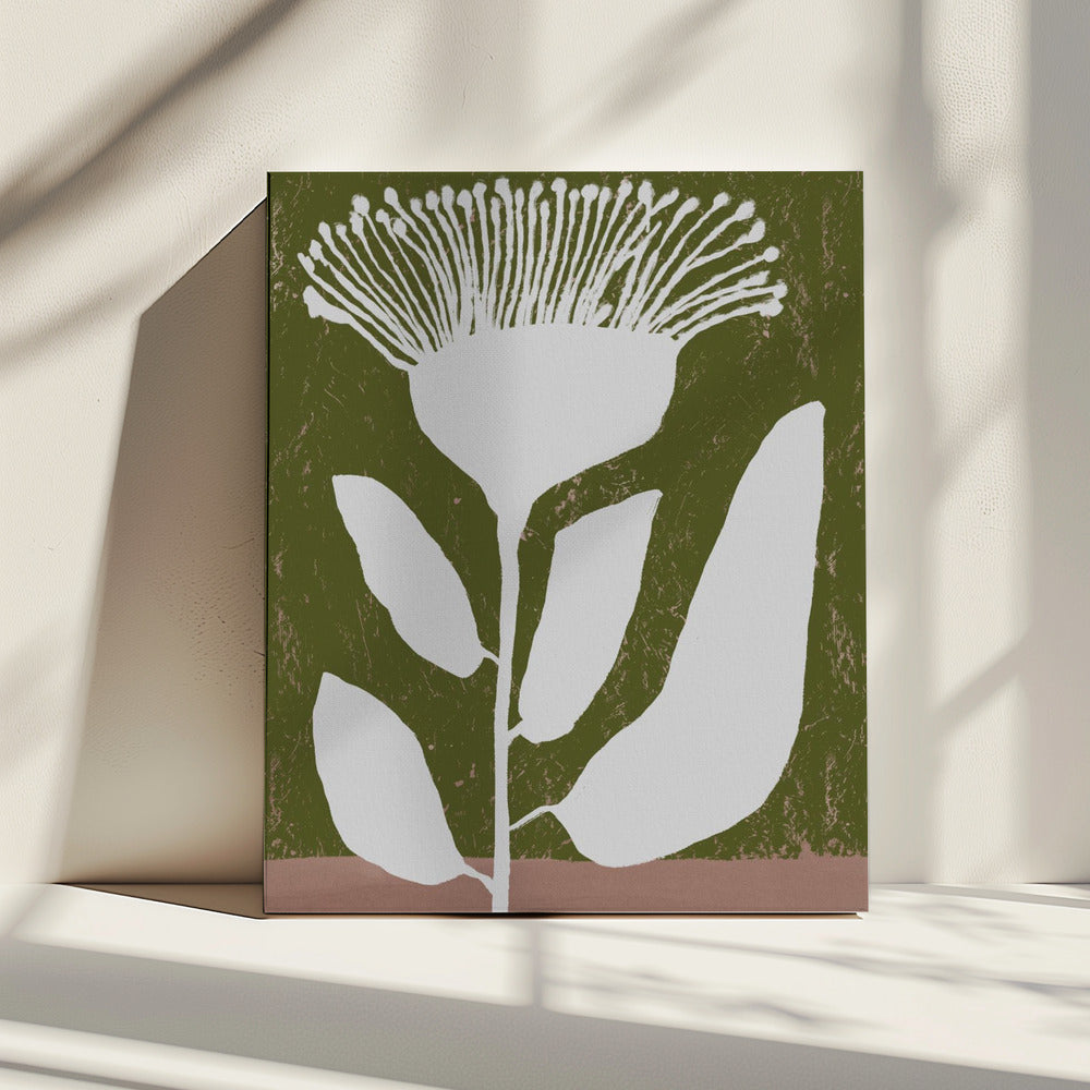 Botanisch ontwerp van een bloem tegen | Canvas