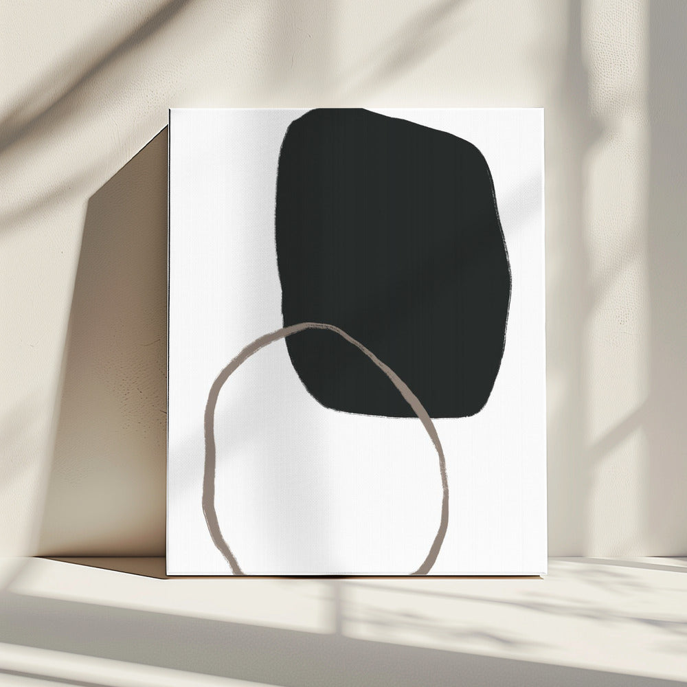 Zwarte organische vorm | Canvas