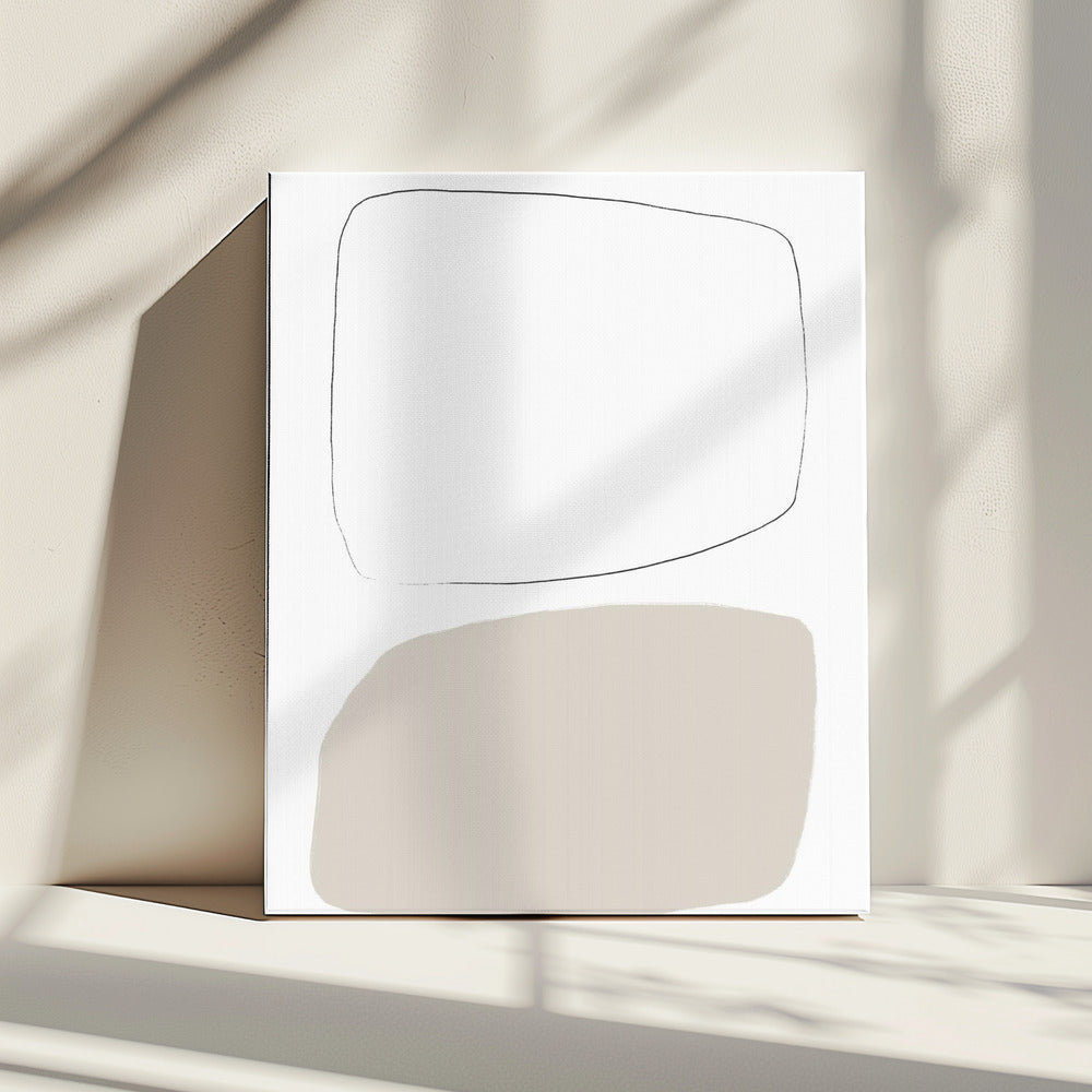 Twee zachte geometrische vormen | Canvas