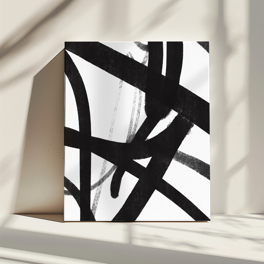 Gedurfde zwarte penseelstreken | Canvas