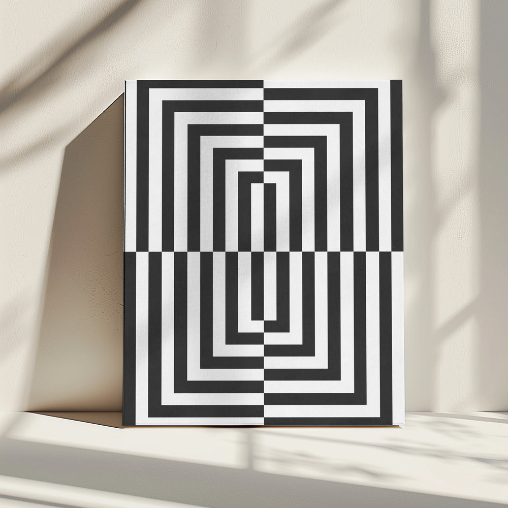 Zwart-witte lijnen | Canvas