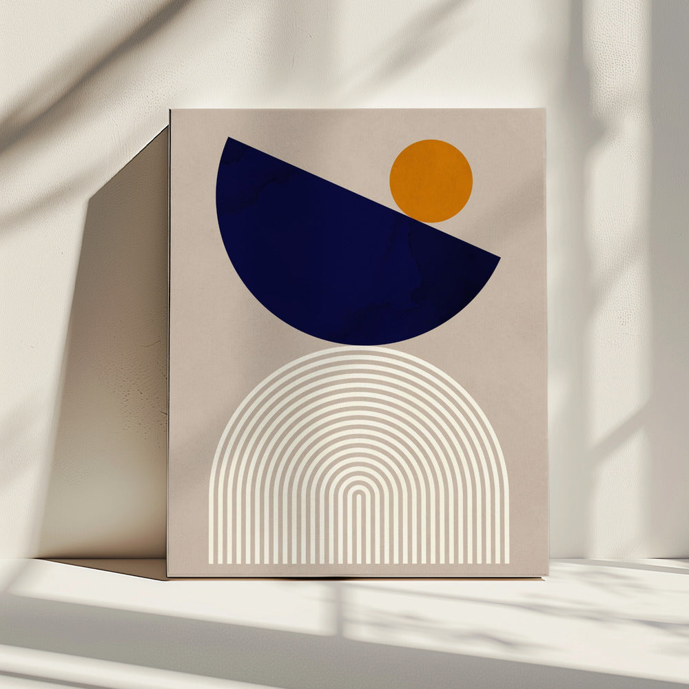 Lijnen en halve cirkels 2 | Canvas