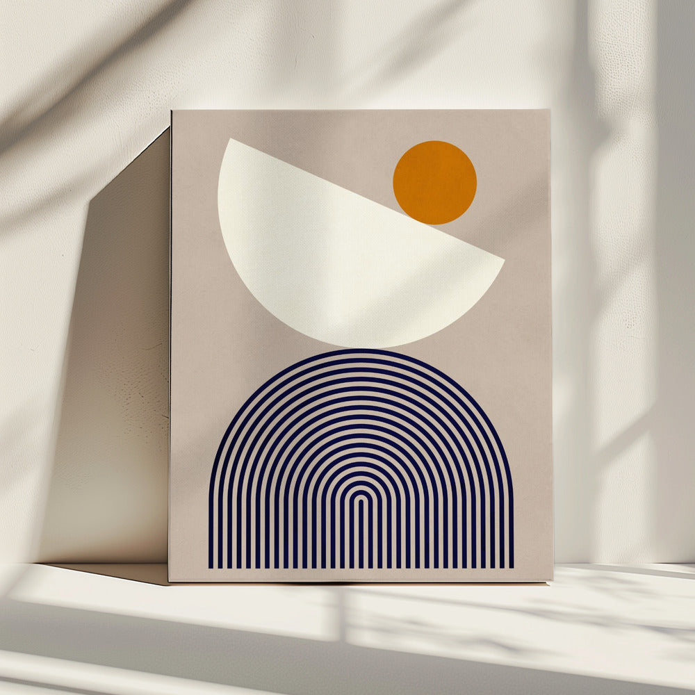 Lijnen en halve cirkels 1 | Canvas