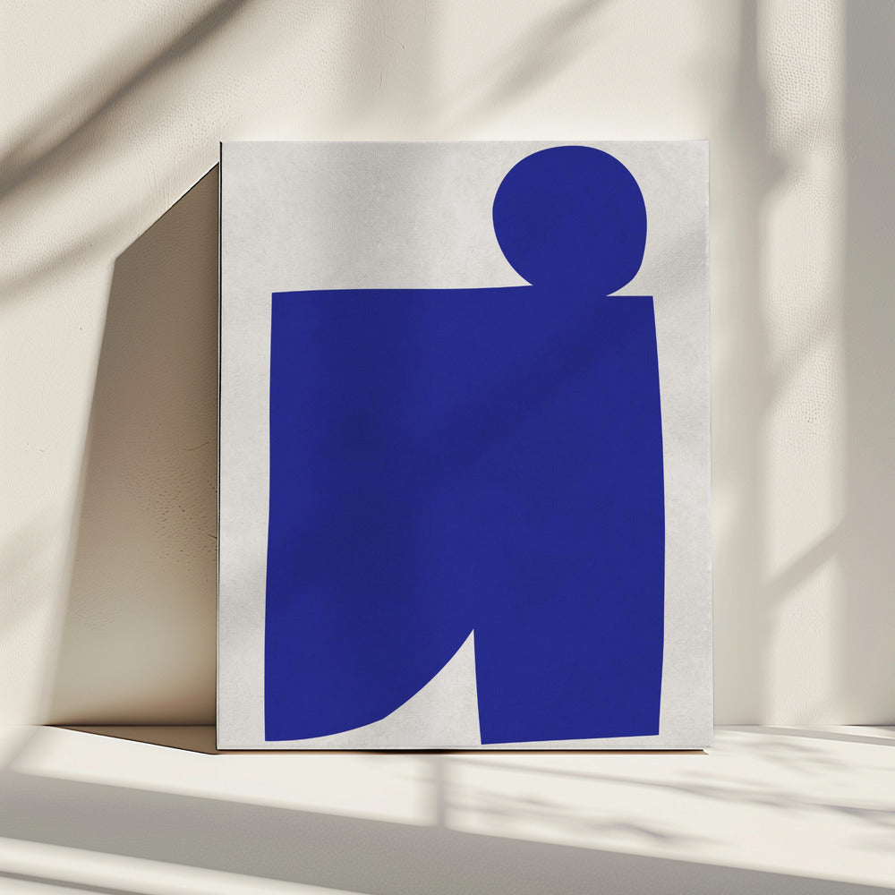 Blauw en wit kunst 1 | Canvas