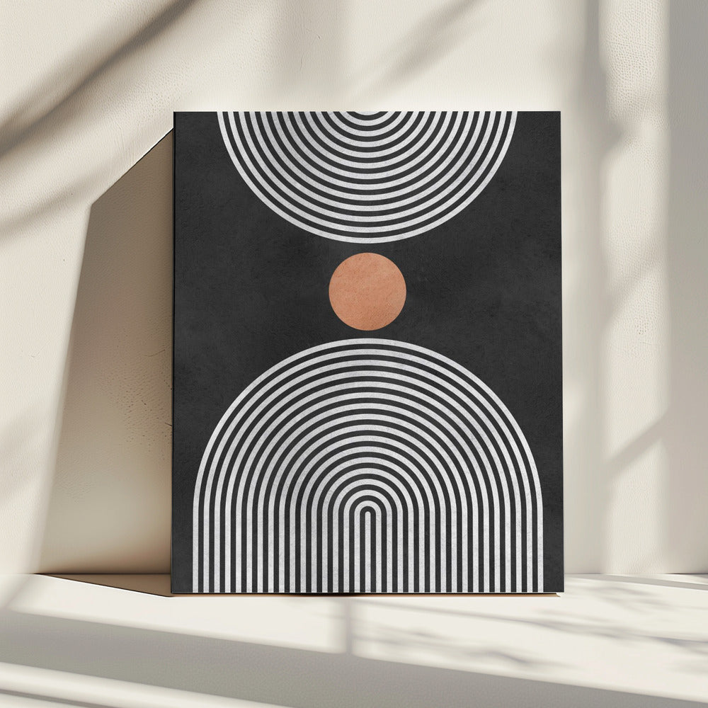 Cirkels op zwarte achtergrond 5 | Canvas