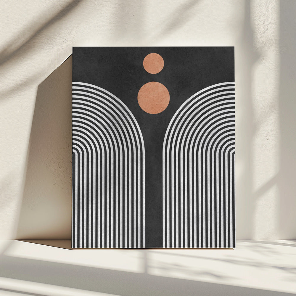 Cirkels op zwarte achtergrond 3 | Canvas