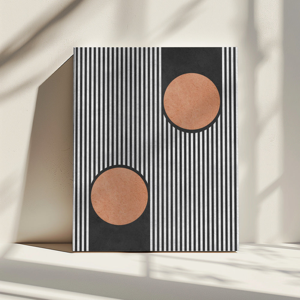 Cirkels op zwarte achtergrond 2 | Canvas