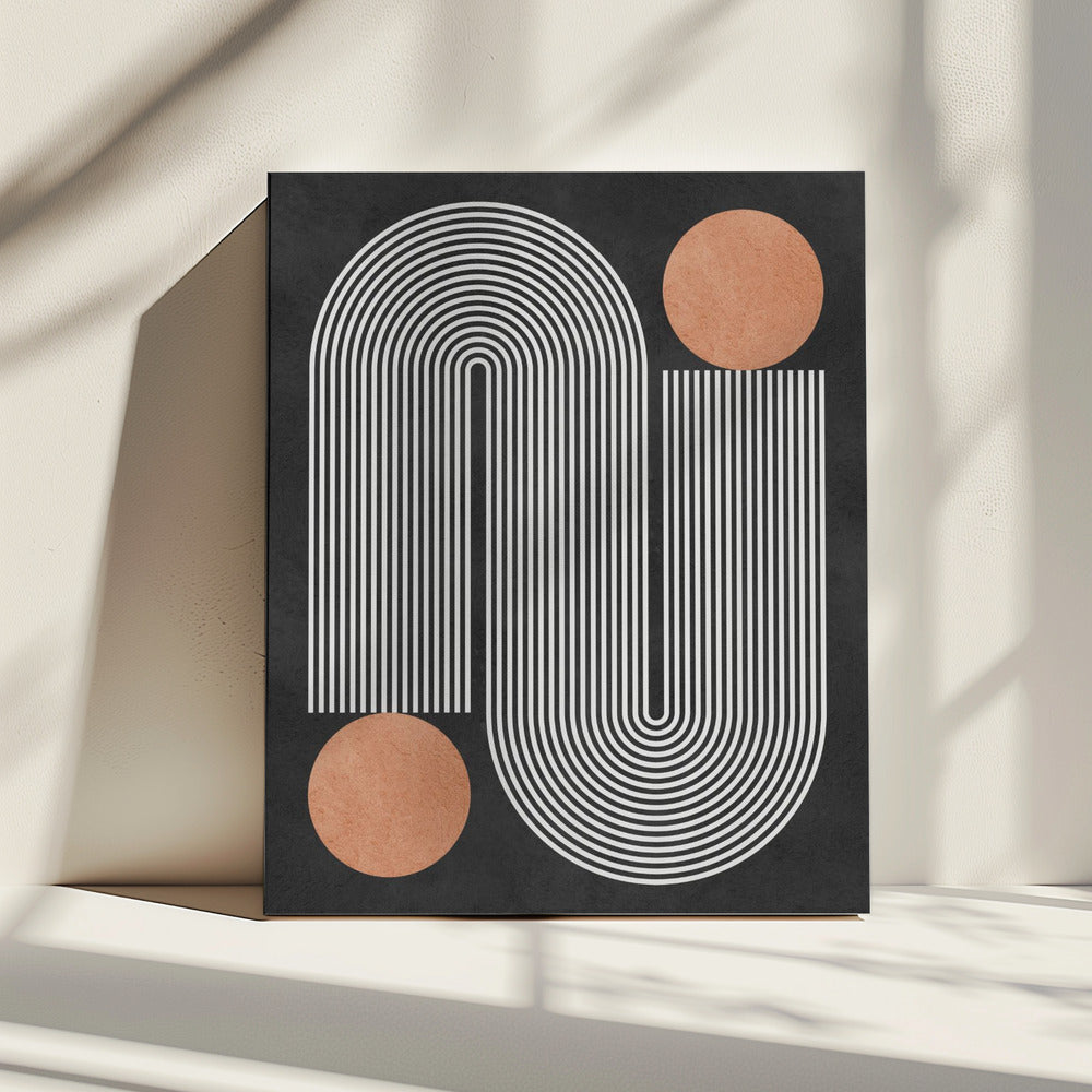 Cirkels op zwarte achtergrond 1 | Canvas