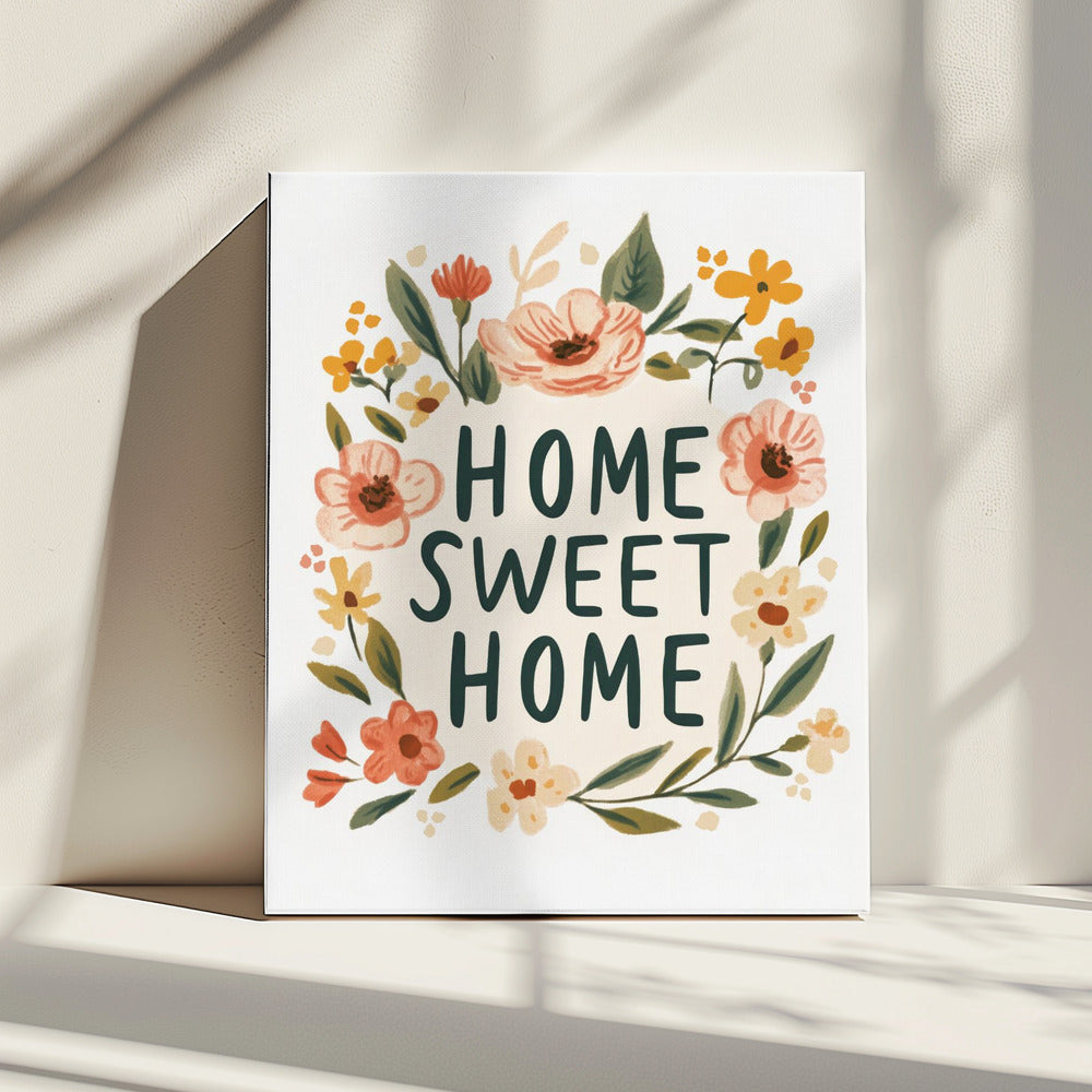 Welkomstbord met bloemen | Canvas