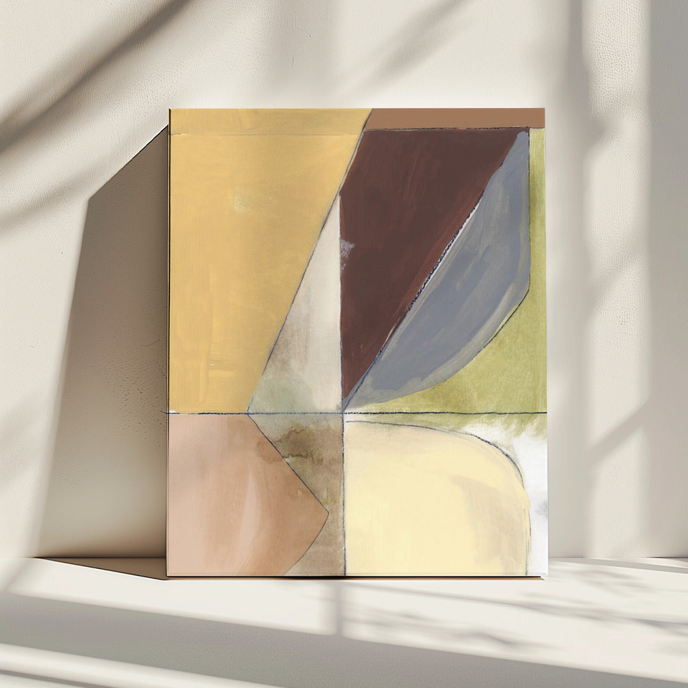 Stofroze Geel Abstract No2 Kunstdruk | Canvas