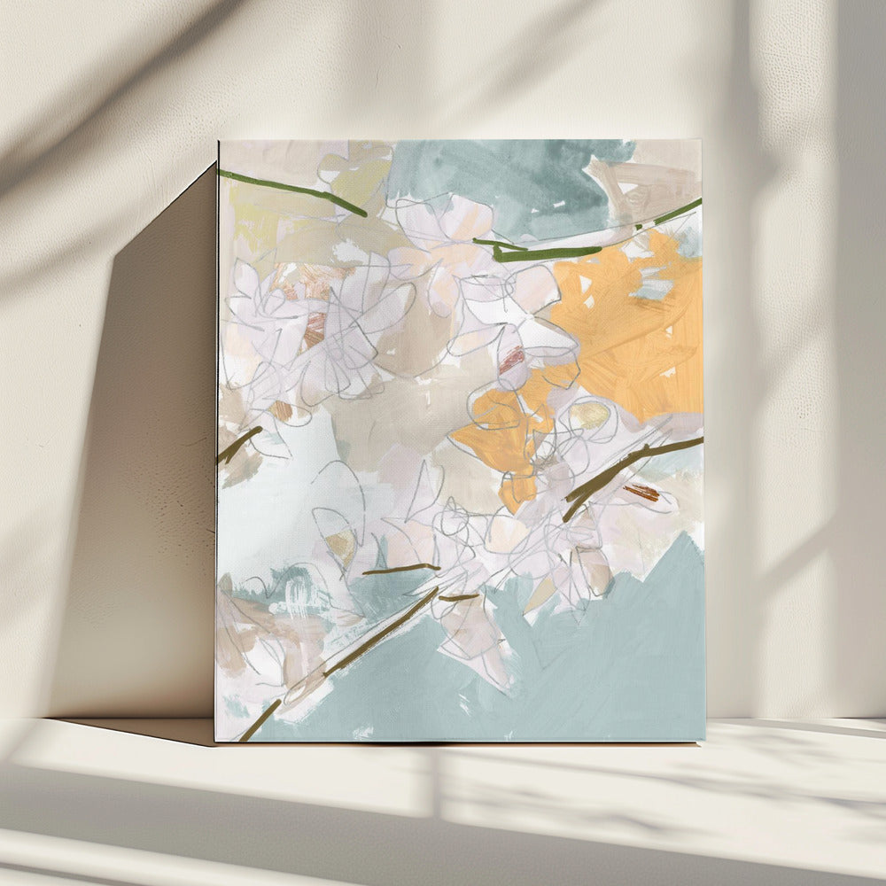 Romantische pastelkleurige bloemenprint | Canvas