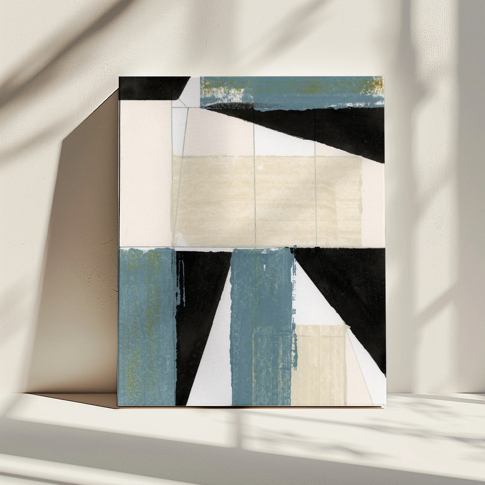 Abstracte blauwe vormen nr. 2 print | Canvas