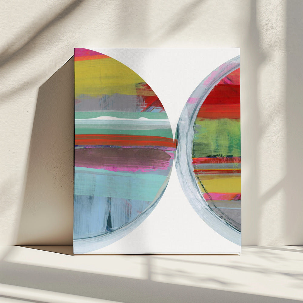 Abstracte Strepen & Cirkels Nr. 2 | Canvas