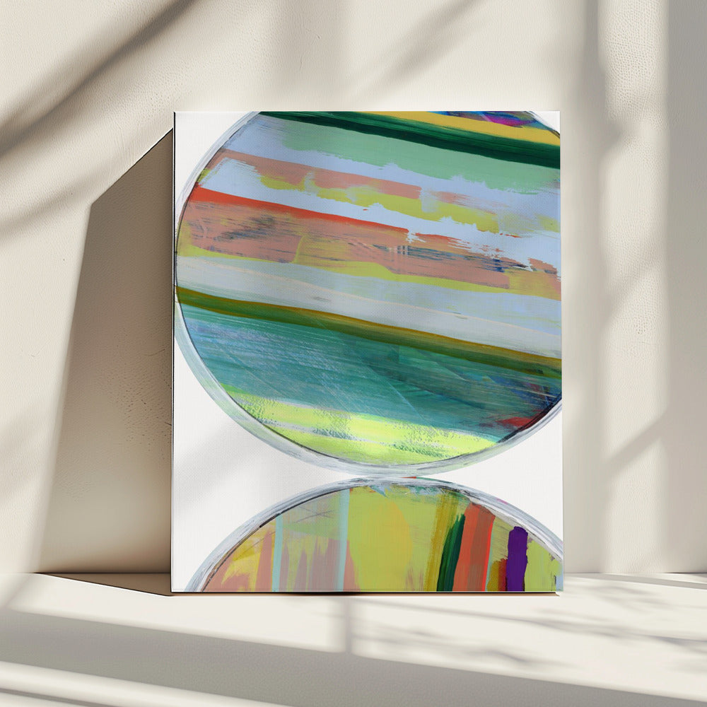 Abstracte Strepen & Cirkels Nr. 1 | Canvas