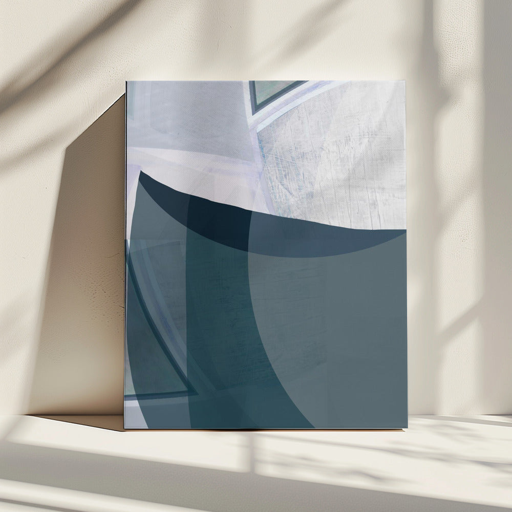 Encore Blauwe Abstracte Print | Canvas