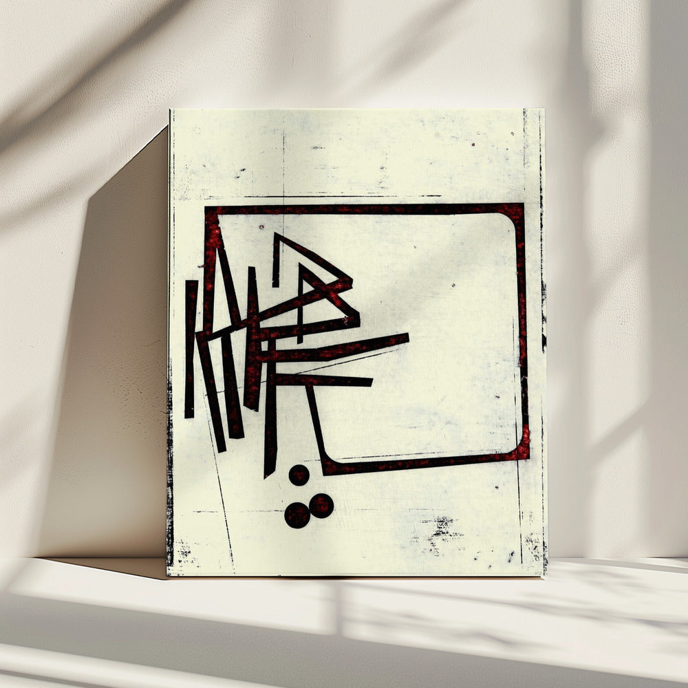 Hoekige lijnen en stippen | Canvas