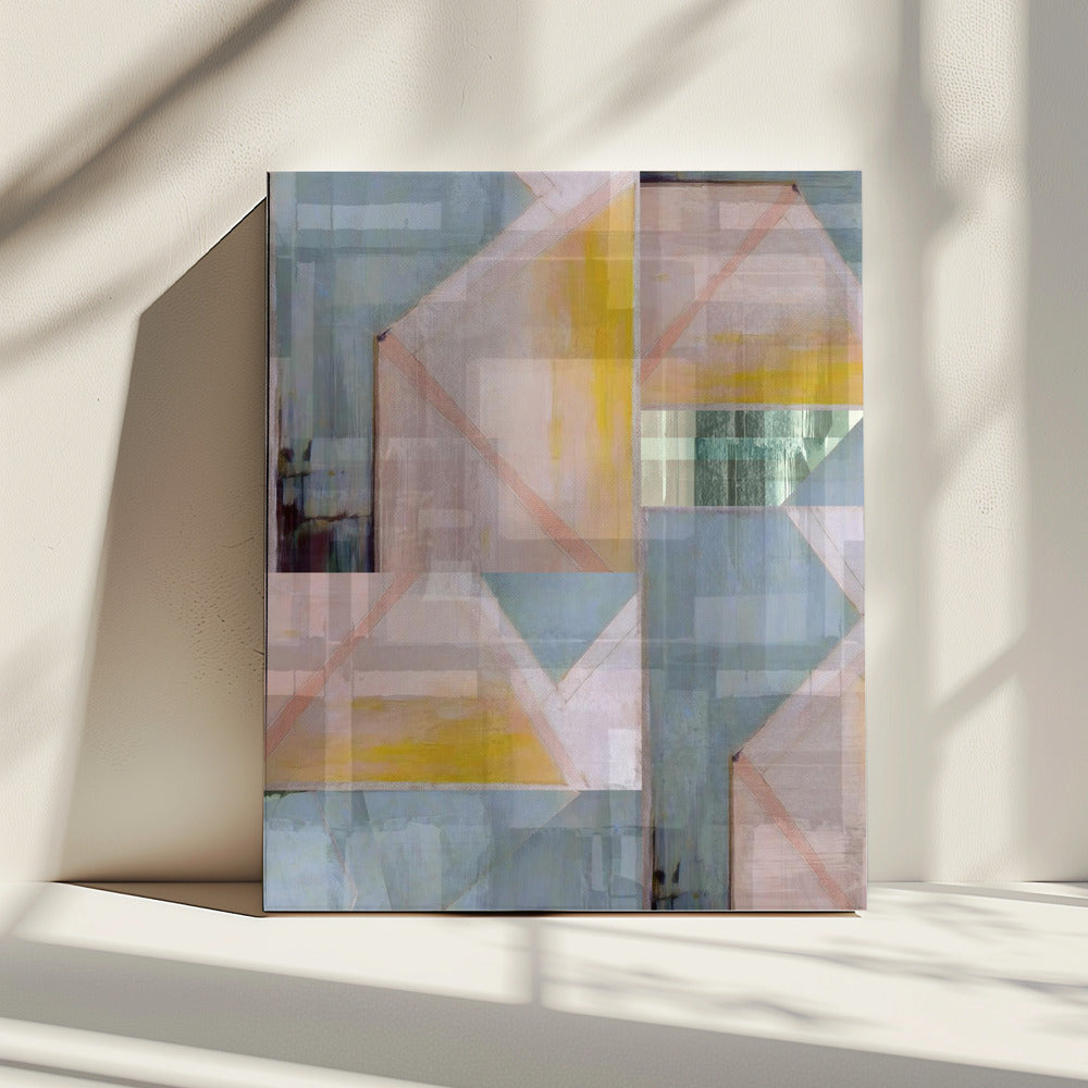 Abstracte tinten blauw en neutraal 3 | Canvas