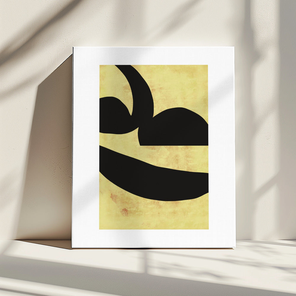 Abstracte zwarte vormen print nr. 2 | Canvas