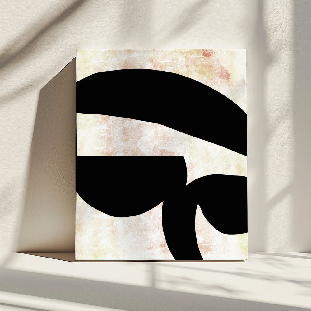 Abstracte zwarte vormen print nr. 4 | Canvas