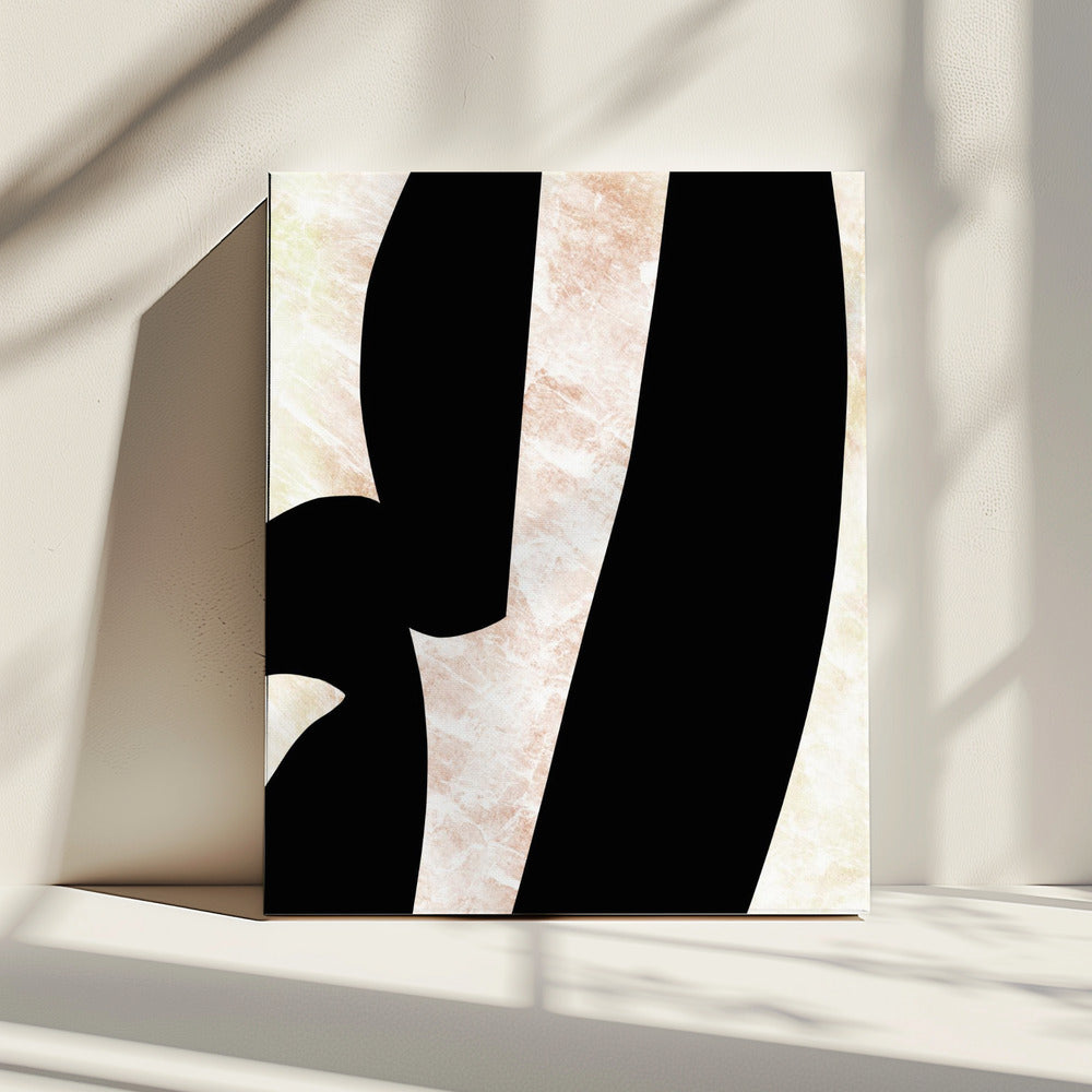 Abstracte zwarte vormen print nr. 6 | Canvas