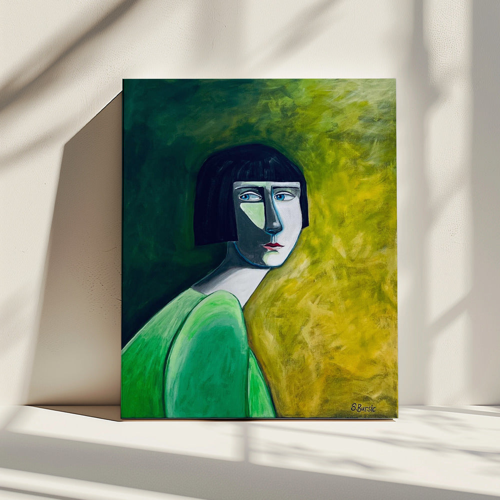 De vrouw die terugkijkt | Canvas