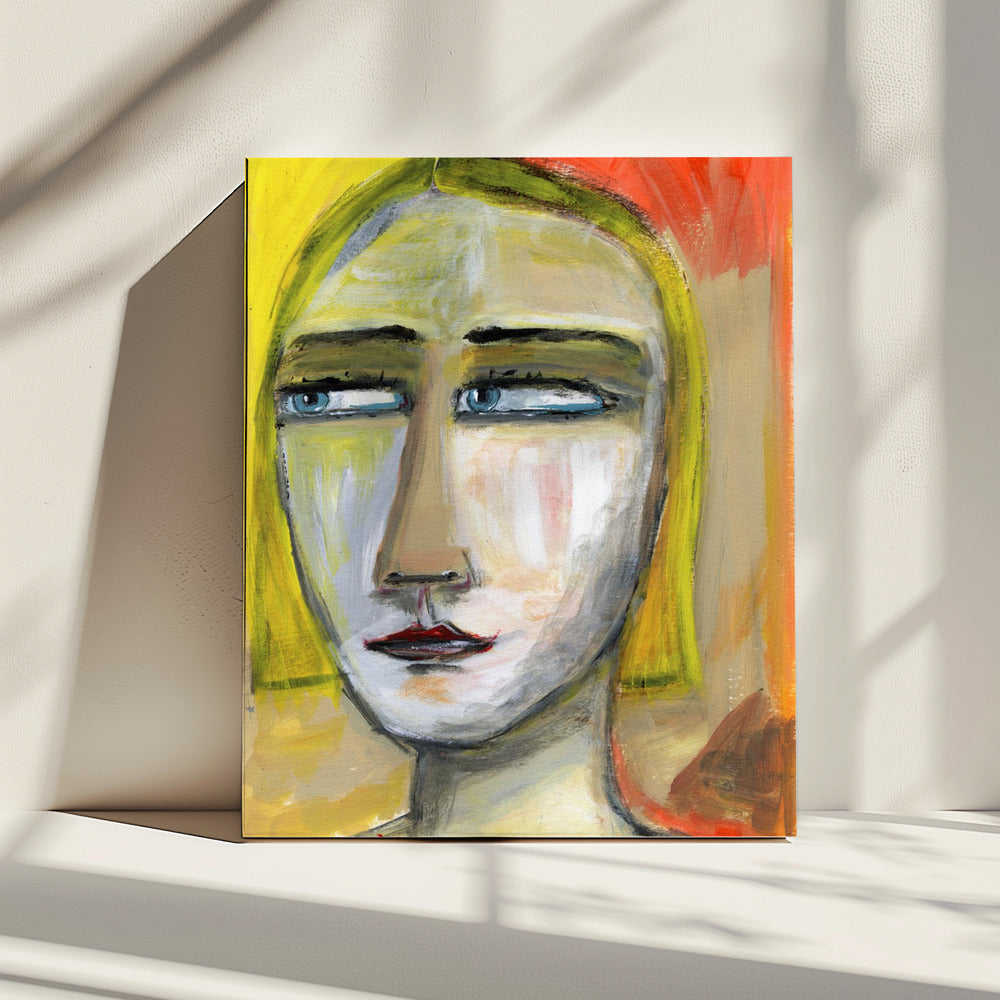 Dame met vernauwde ogen | Canvas
